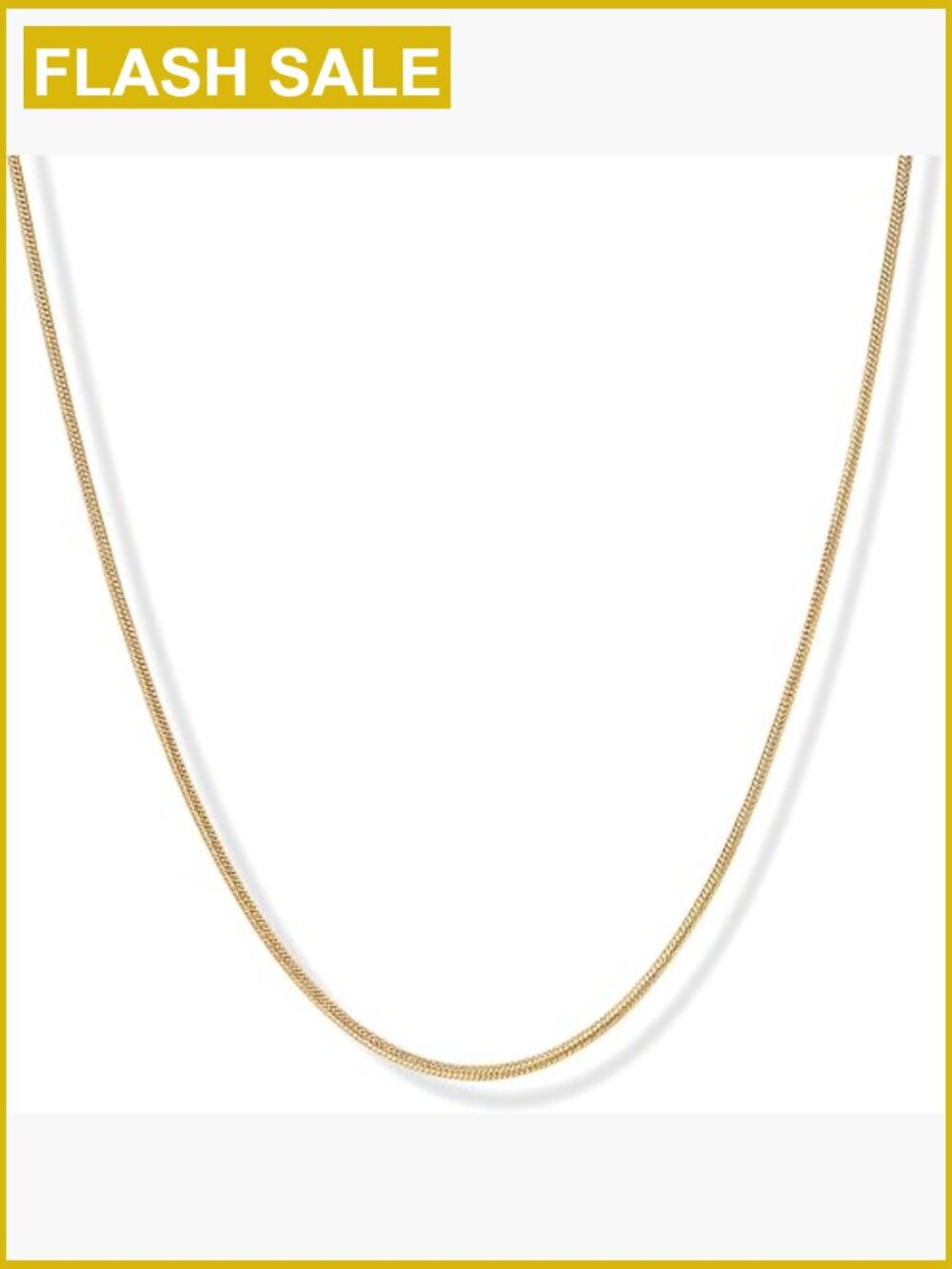 Waterproof 14K Gold Plated Stainless Steel Snake Chain Necklace 18in with